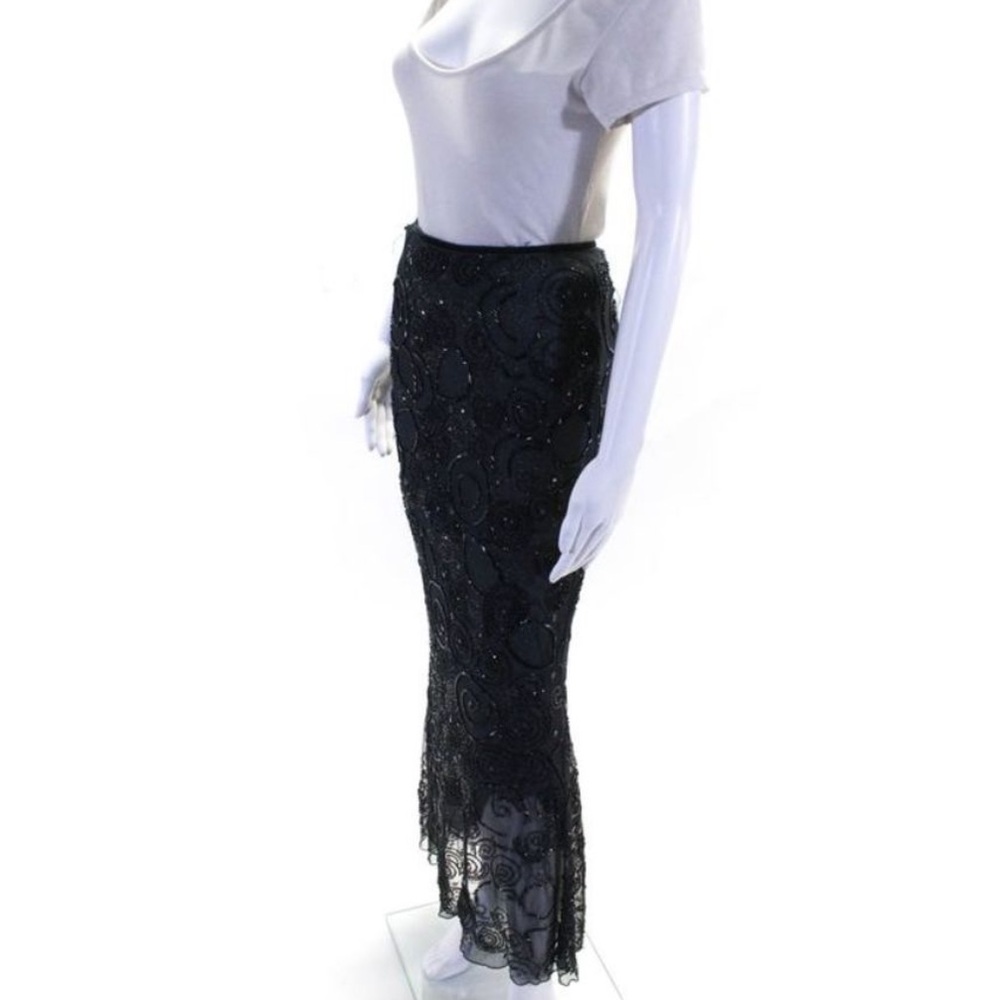 Geen Morgan Womens Beaded Maxi Skirt Gray Metallic Size EUR 38